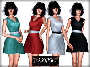 Sims 3 — V Neck Lace Detail Dress by DarkNighTt — V Neck Lace Detail Dress for your ''Elegant'' sims. Custom mesh by me.