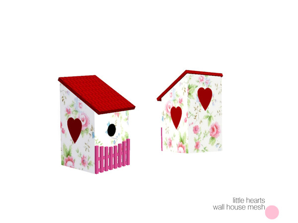 Sims 3 — Heart Wall House Mesh by DOT — Heart Wall Bird House Mesh by DOT of The Sims Resource