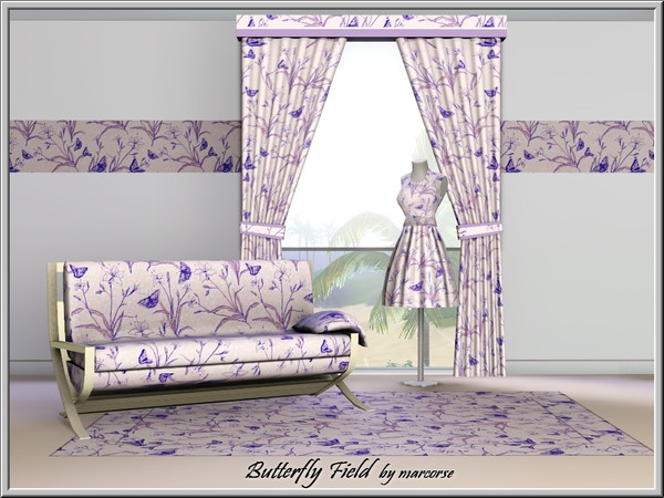 Sims 3 — Butterfly Field_marcorse by marcorse — Themed pattern: butterflies and field flowers.