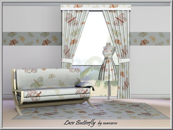 Sims 3 — Lace Butterfly_marcorse by marcorse — Themed pattern: lacy pastel butterflies in a random design