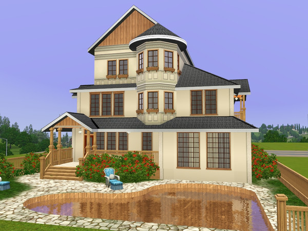 Sims 3 — Villa Tea by gabi892 — Cute family Villa with 3 floors. On the first floor there is a large living room, dining