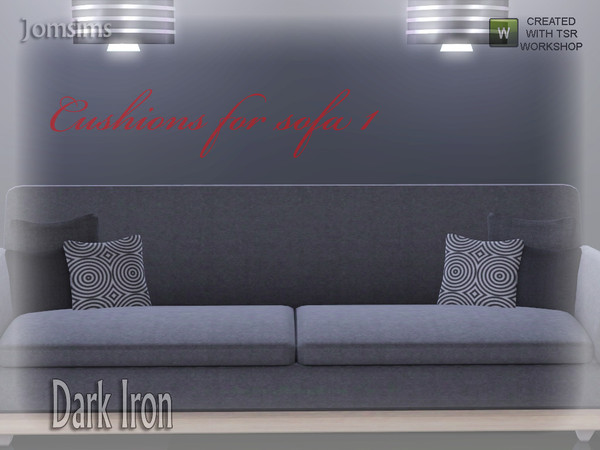 Sims 3 — dark iron cushions sofa by jomsims — dark iron cushions sofa