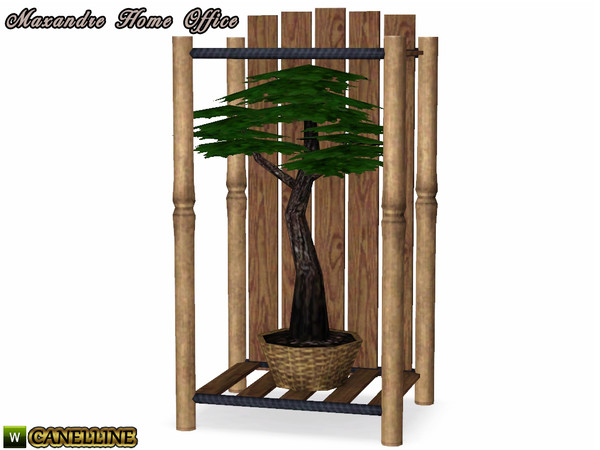 Sims 3 — Maxandre Home Office. Bonsai in bamboo holder by Canelline — Maxandre Home Office. Bonsai in bamboo holder by