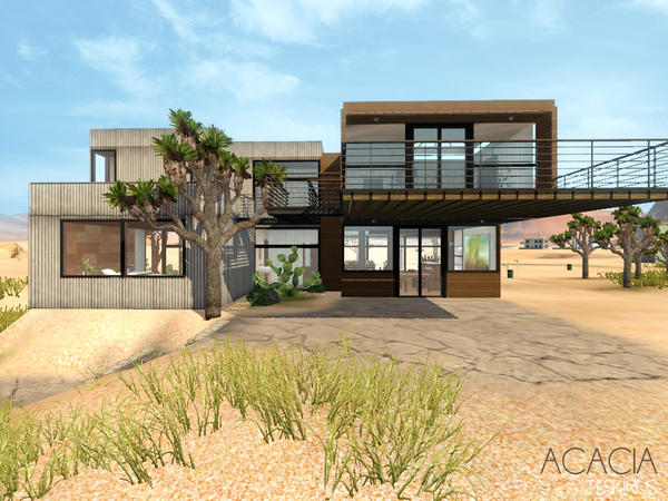 Sims 3 — Acacia by peskimus — Acacia is a modern and contemporary house built to endure the hottest of weathers. Made