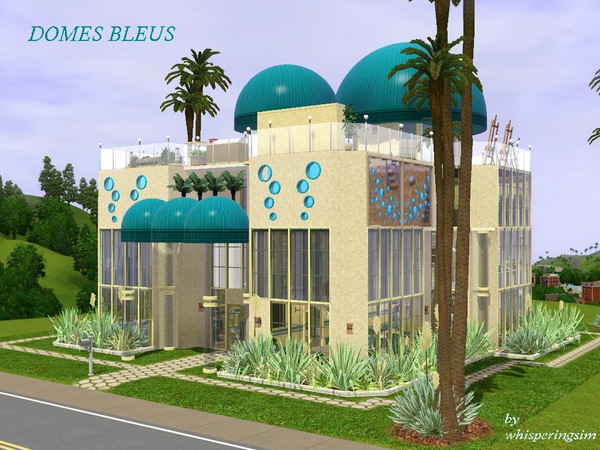 Sims 3 — DOMES BLEUS by whisperingsim — DOMES BLEUS is a striking, well appointed four story home featuring rooftop
