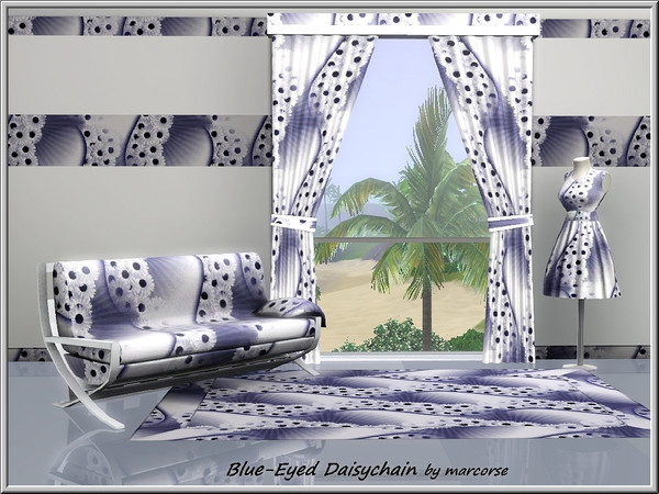 Sims 3 — Blue-eyed Daisychain_marcorse by marcorse — Fabric pattern: chains of blue-eyed daisies and sunbeams