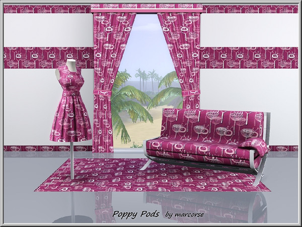 Sims 3 — Poppy Pods_marcorse by marcorse — Fabric pattern: poppy seedpods in varies stages of maturity