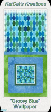 Sims 2 — Groovy Blue Wallpaper by KatCat — Wallpaper to match my Groovy room sets.