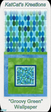 Sims 2 — Groovy Green Wallpaper by KatCat — Wallpaper to match my Groovy room sets.