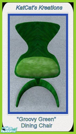 Sims 2 — Groovy Green Dining Chair by KatCat — Recolor of the "AOD Disco Dining Chair" from the University EP.