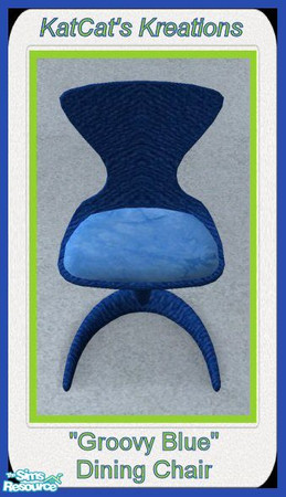 Sims 2 — Groovy Blue Dining Chair by KatCat — Recolor of the "AOD Disco Dining Chair" from the University EP.