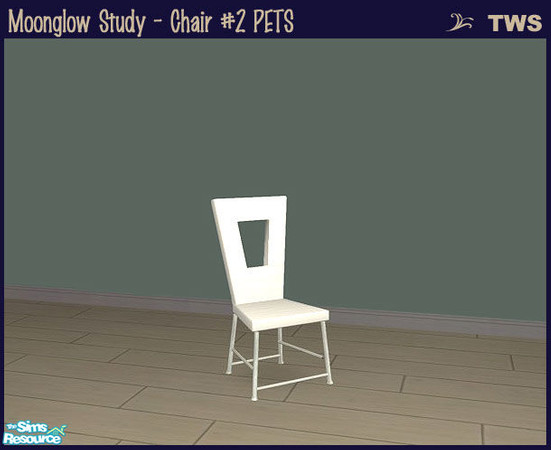 Sims 2 — Moonglow Study - Chair #2 PETS by wildstar24 — Pets-compatible version in white wood.