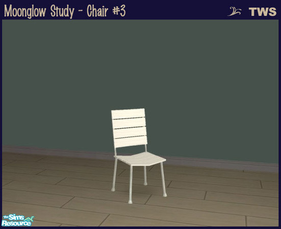 Sims 2 — Moonglow Study - Chair #3 by wildstar24 — White wood recolour of the base game compatible Modern Line study