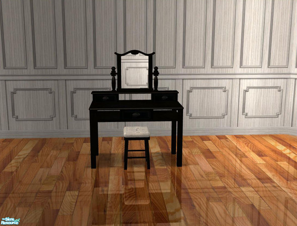 Sims 2 — Newport Bedroom Recolor Black - Vanity by ShinoKCR — 