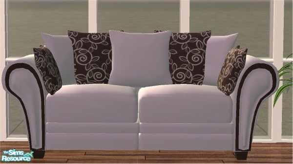 Sims 2 — Carmen Brown Swirls Sofa  by frillyfilly — Recolours of the Carmen Sofa Set. Free mesh set at 37 Sims.