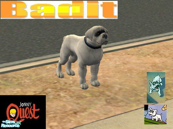 Sims 2 — Cast of Jonny Quest - Bandit by Small Town Sim — Bandit is the mischievous, adventurous...and lazy pet of the