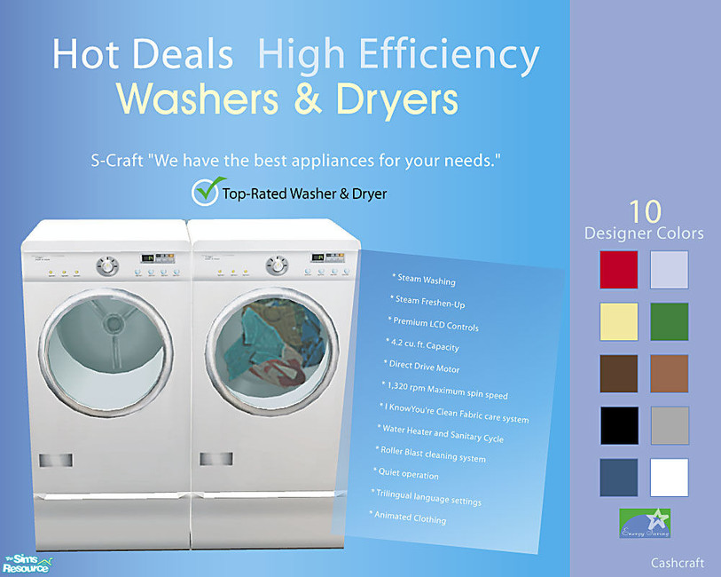 The Sims Resource HiEfficiency Washers & Dryers