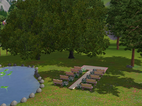 Sims 3 — Midnight Forest Wedding Park by annavalker2 — A beautiful area with a small pond,flowers and big trees to make