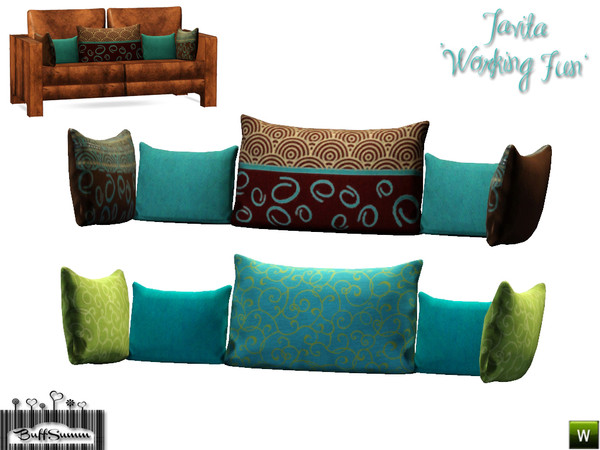 Sims 3 — Tavita Pillow Loveseat A by BuffSumm — Part of the *Tavita-Sets* ***TSRAA***