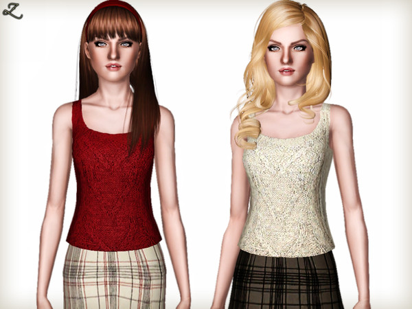 Sims 3 — Suede Knit Top by zodapop — This top is crafted in soft suede and lamb leather cord, woven together to create a
