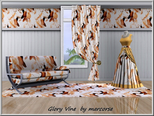 Sims 3 — Glory Vine_marcorse by marcorse — Fabric patern: flowers of the glory vine in brown shades