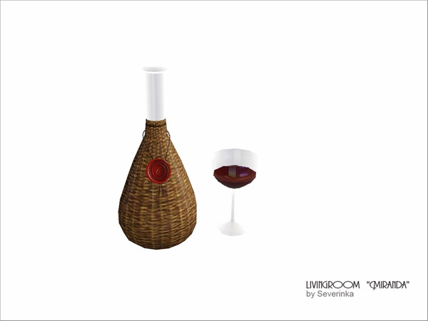 Sims 3 — Carafe of wine by Severinka_ — Wicker carafe and glass with wine. The object of living room 'Miranda', made in a
