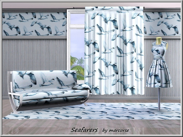 Sims 3 — Seafarers_marcorse by marcorse — Themed pattern: ocean going birds flying in formation