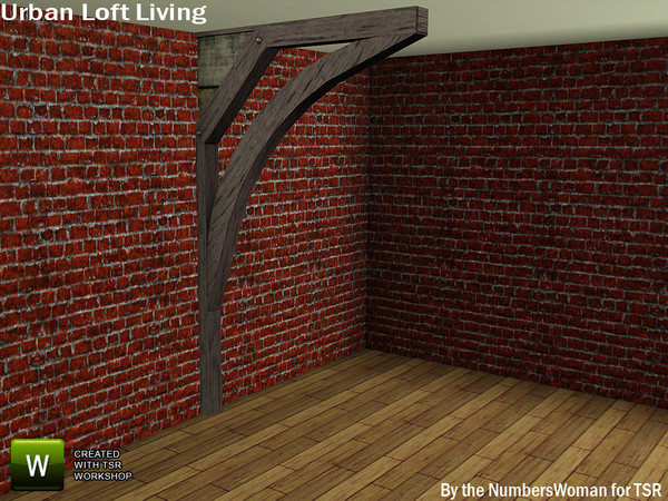 Sims 3 — Modern Urban Rustic Loft Living Rafter Side by TheNumbersWoman — Urban life, urban times, urban living.The