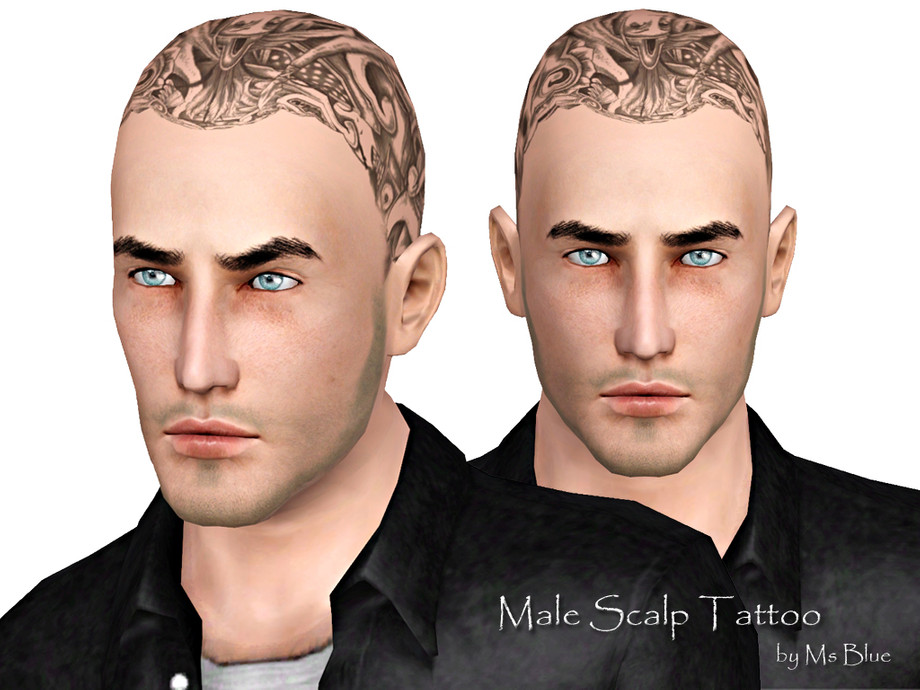 The Sims Resource - Male Scalp Tattoo