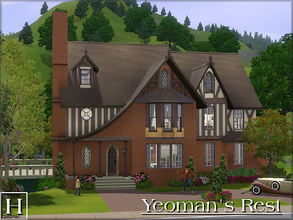 Sims 3 — Yeoman's Rest by hatshepsut — A beautiful traditional Tudor style home, spacious rooms classic decor and