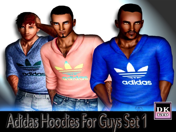 The Sims Resource - Adidas Hoodies For Guys Set 1