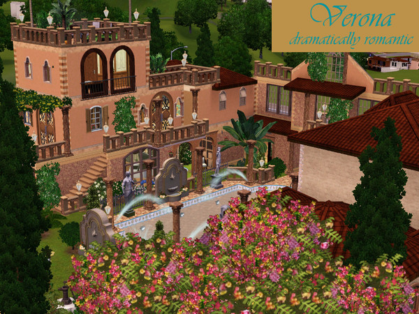 Sims 3 — Verona by Satureja2 — Verona dramatically romantic An mediterranean Estate with two separate Buildings. Romano