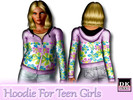 Sims 3 — Hoodie For Teen Girls by DK_LTD — Long-sleeved hoodie for teen girls. All can be recolored, 4 recordable parts.