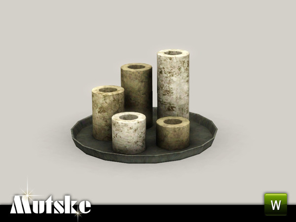 Sims 3 — Revel Candleholder by Mutske — This candleholder is part of the Revel Living. Environment 1. 4 Recolorable part.