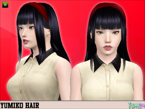 Sims 3 — Yume - Yumiko hair by Zauma — Simple everyday hair whit a headband acc recoloreable. 