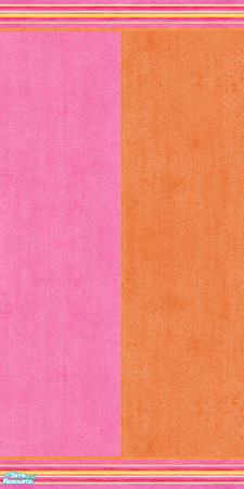 Sims 2 — Wall Pink and Peach Thick Stripe with Stripes Paneling by Sheera — Part of my Gradients of Pink Stripes Walls