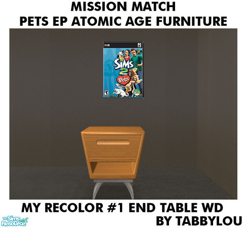 Sims 2 — TL - MM PetsAtomicAge Recolor01 EndTable by TabbyLou — End Table in My Recolor #1 in Recolor of Pets Atomic Age