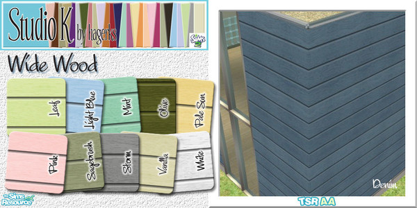 Sims 2 — Studio K Wide Wood Siding_02 by StudioKhagerks — 11-20 of 20 colors. Can be found under Siding and can be