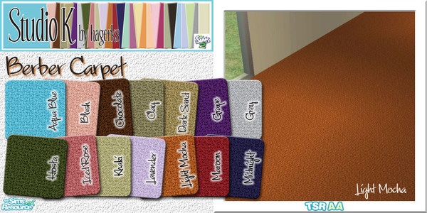 Sims 2 — Studio K Berber Carpet_01 by StudioKhagerks — 1-14 of 28 colors. Can be found under Carpet. Coordinates with all
