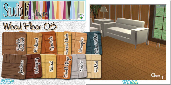 Sims 2 — Studio K Wood Floor 05_02 by StudioKhagerks — 13-24 of 36 colors. Can be found under Wood and can be purchased