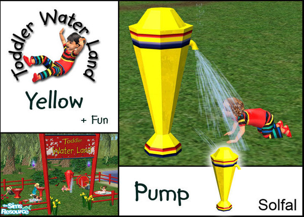 Sims 2 — Toddler Water Land Pump Yellow by solfal — Part of the "Toddler Water Land" park theme. Adds fun. The