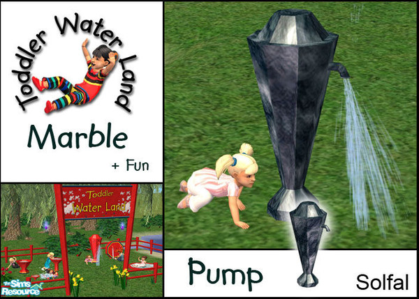 Sims 2 — Toddler Water Land Pump Marble by solfal — Part of the "Toddler Water Land" park theme. Adds fun. The