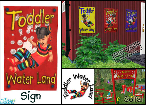 Sims 2 — Toddler Water Land Poster - New Mesh by solfal — Part of the "Toddler Water Land" park theme. Posters