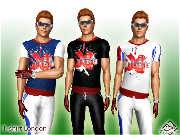 Sims 3 — T-shirt London by Devirose — T-shirt youth and sports,suitable for city tours, with print of a beautiful city of