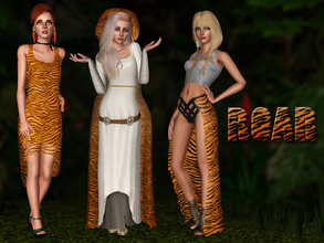Sims 3 — Roar by Kiolometro — Light, transparent clothing. Dress has a two layer. Cloak fastened at the neck and waist.