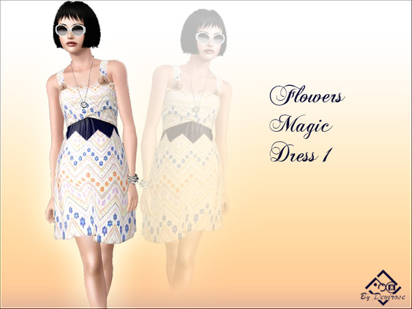 Sims 3 — Flowers Magic Dress 1 by Devirose — Do you feel the air of spring with this flowery and colorful dress.Base Game