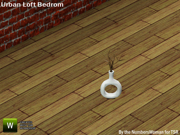 Sims 3 — Modern Urban Rustic Loft Bedroom Hole Vase by TheNumbersWoman — Urban life, urban times, urban living.The