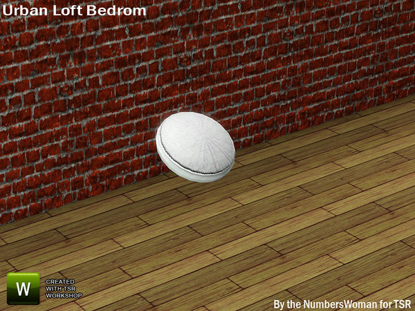 Sims 3 — Modern Urban Rustic Loft Bedroom Round Bed Pillow by TheNumbersWoman — Urban life, urban times, urban living.The