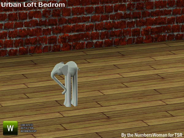 Sims 3 — Modern Urban Rustic Loft Bedroom Elephant by TheNumbersWoman — Urban life, urban times, urban living.The