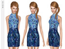 Sims 3 — Water wish (002) by maiia2 — Water wish is a beautiful medium lenght dress that has blue and violet patterns and